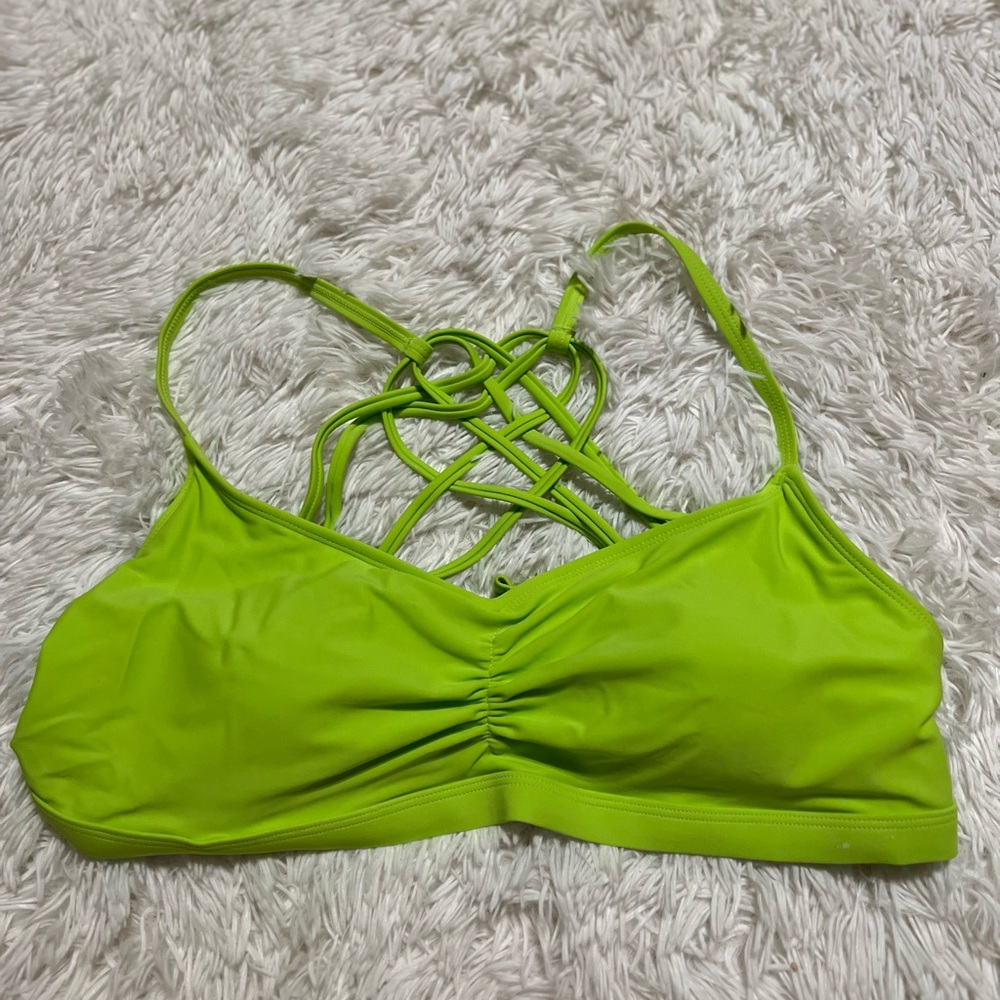 NWT Go by Gossip Strappy Back Neon Green Swim Top